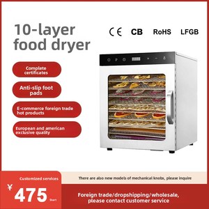 Deshidratador de Alimentos de Doble Capa para el Hogar, de 10 Niveles, de Acero Inoxidable, Secador de Frutas y Verduras, Modelo SS-10H de 10 Capas - Product Image 3