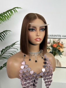 วิกผมบ๊อบแบบปิดหน้าผาก SDD 5*5  ผมแท้ 100%  สีผสม  ไม่ต้องใช้กาว  แบบตรง - Product Image 1