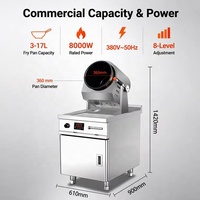 Machine à faire sauter automatiquement, robot de cuisine électrique commercial, wok à tambour antiadhésif pour la restauration
