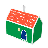 YZ mignon maison forme boîte d'emballage de bonbons secs papier enduit Type de dossier pour gâteau cadeaux boîte carrée UV avantage estampage manipulation