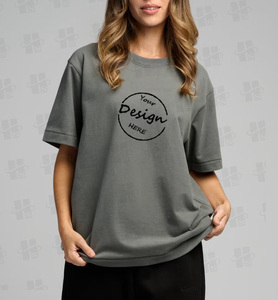 <span class=keywords><strong>T</strong></span>-<span class=keywords><strong>shirt</strong></span> Oversize <span class=keywords><strong>da</strong></span> <span class=keywords><strong>Donna</strong></span> in Cotone Pesante 250 GSM, Stampa Serigrafica Personalizzata, Stile Streetwear Baggy, Vendita all'Ingrosso OEM - Product Image 3