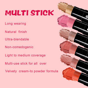 Bâton de blush professionnel double-embout avec pinceau, crème minérale de haute qualité – Fini naturel longue tenue et résistant à l'eau pour peaux claires - Product Image 4