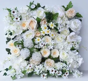 पृष्ठभूमि 104 Suppliers-गुलाब कृत्रिम फूल दीवार पैनल रेशम फूल पैनलों दीवार सजावट के लिए शादी की मेज धावक पृष्ठभूमि