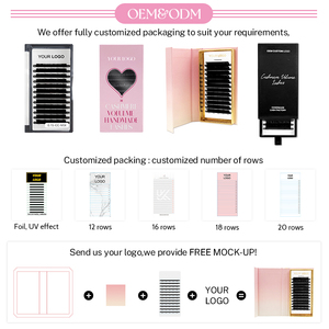 Vassoi ciglia vegano in plastica rosa personalizzati visoni in velluto seta scura vassoi ciglia 0.07 D Curl Cashmere extension ciglia morbide con <span class=keywords><strong>Base</strong></span> allentata - Product Image 5