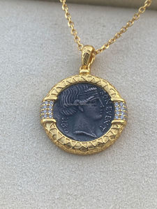 Collier de luxe léger en argent sterling 925 de haute qualité, plaqué or 18 carats, texture irrégulière, pour cadeaux de fête pour femmes - Product Image 5