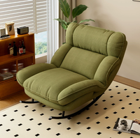 Fauteuil inclinable à bascule moderne surdimensionné avec coussin pour adultes, idéal pour l'extérieur et le salon