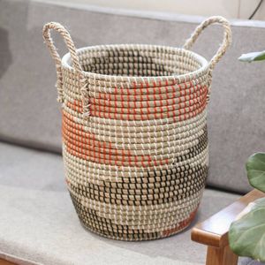 Cesta de Almacenamiento Plegable de Jacinto de Agua y Hierba Marina Estilo Boho Ecológica con Asa, Logotipo Personalizado, Proveedor de Vietnam - Product Image 3