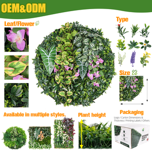 Vente en gros usine : Panneau mural végétal artificiel rond de 80 cm, feuillage coloré, cadre en herbe pour aménagement paysager commercial et décoration murale de <span class=keywords><strong>magasin</strong></span> - Product Image 5