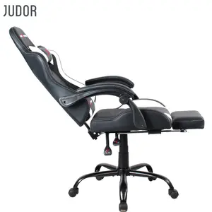 Judor-silla ergonómica con reposabrazos reclinable de cuero para juegos de carreras, con reposapiés, barata, venta al por mayor