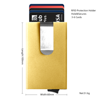 Dompet Kartu Pop Up dengan Penjepit Uang, Pengaman Kartu Kredit, Bahan Aluminium Alloy, Harga Pabrik