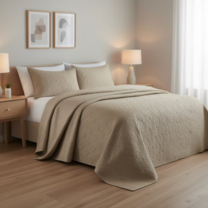 Ensemble de couette de luxe Db, couleur kaki, taille King Cal King, 3 pièces, réversible, broderie, rembourrage en coton, literie en lyocell - Product Image 2