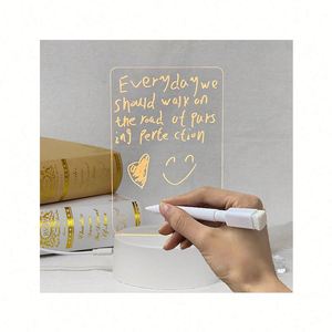 Design 2023 Portable Acrylic Notebook Board Can Erase Transparent Information DIY LED <b>Nightlight</b> Gift for Children - Product Image 1