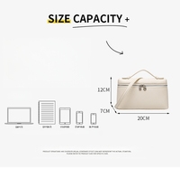 Sac bandoulière mini en cuir PU de luxe, minimaliste, avec fermeture éclair, pochette rigide pour le quotidien et les voyages, logo personnalisé, sangle réglable, étui de toilette
