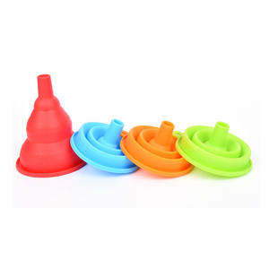 Yonci funil telescópico de silicone portátil, dobrável, para uso doméstico, mini funil dobrável de silicone - Product Image 3