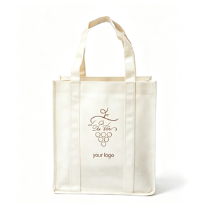 Sac à vin en toile de coton non tissé de haute qualité, recyclable et durable, pour 6 bouteilles - Product Image 1
