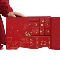Fournisseur en gros 2026 Calendrier de l'Avent portable en carton rigide pour Noël, emballage de boîte mystère type portefeuille