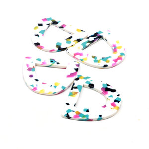 Diy Accessories Tortoiseshell Earring Charms Acetate Acrylic <strong>Beads</strong> D Shaped Pendants Earring Findings Parts Jewelry Supplies