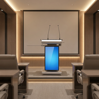 Podio Digital Interactivo Personalizado con Pantalla Táctil LCD y Micrófono Dual para Aulas, Conferencias y Salas de Reuniones