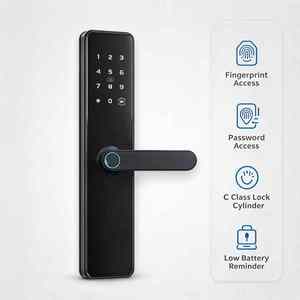 Aluminum Alloy Fingerprint Smart <b>Door</b> Lock Password Keyless Entry Electronic <b>Handle</b> Fingerprint Lock for Office <b>Door</b> - Product Image 2