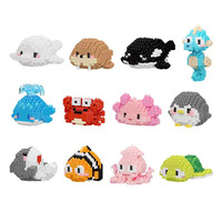 Mignon océan monde animal marin baleine poisson clown Nano briques blocs mini bricolage blocs de construction ensembles jouets pour enfant CLC7261-7272