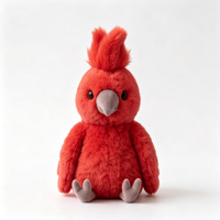 Offre Spéciale : Peluche Super Douce en Coton Lavé, Oiseau Rouge Réversible, Personnalisable, en Fourrure de Lapin de Haute Qualité – Cadeau d'Anniversaire