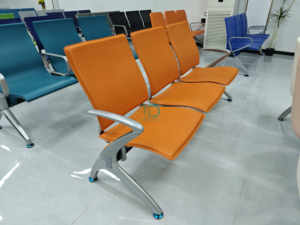 Chaise d'attente Foshan 1 2 3 4 5 places, cadre en acier métallique, cuir PU pour salle d'attente de bureau, banque, gare, bus, réception, USB - Product Image 4