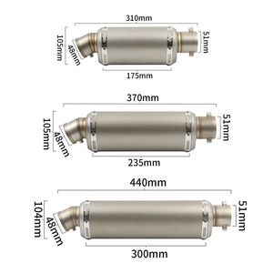 Silenciador de Escape para Motocicleta CHMotor de Acero Inoxidable de 51 mm, Tubo de Escape de 310, 370, 440 mm, 100cc-<span class=keywords><strong>1000cc</strong></span>, <span class=keywords><strong>ATV</strong></span>, GP, Scooter para Fz6, Pcx125 - Product Image 2