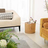 Panier de rangement tissé en corde de chanvre 16 "W X 13.8" L Organisateur de bac de décoration intérieure, parfait pour ranger les couvertures dans le salon/chambre à coucher