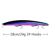 Leurre de pêche en mer longue queue en PVC 18cm 24g, leurre dur artificiel réaliste pour poissons d'eau salée, best-seller AliExpress
