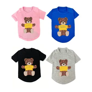 New Luxury Design Pet Clothing Bears Printing Fashion Coat Pullover Summer Dog T Shirts