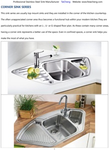 Évier d'angle de cuisine <span class=keywords><strong>en</strong></span> acier inoxydable 90x90x21cm - Product Image 4
