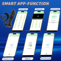 Man Nuo NOUVELLE APPLICATION Jouets sexuels anaux rechargeables Double anneau pénien et vibrateur de prostate avec anneau rotatif pour anus et pénis Télécommande