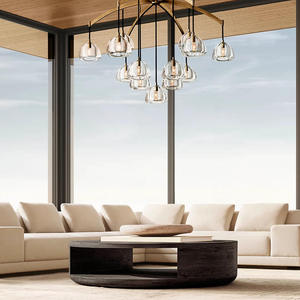 60" Large Round Industrial Restaurant Living Room Chandelier Big Modern Luxury Brass Crystal Chandelier For Hotel - Product Image 4