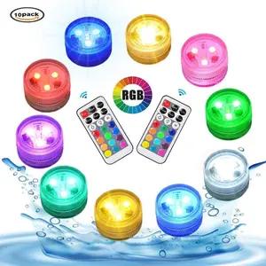 Under Water Led Light IP68 Waterproof Battery Operate RGB Submersible for Swimming Pool Fish Tank Pond Wedding Party Decoration