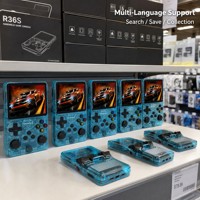 Console de jeu portable L36 Ultra Open Source, bleu transparent, RK3326 ARKOS 640X480, type arcade rétro RPG, charge rapide Type C, 191g