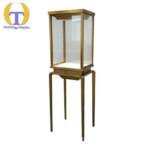 Cabinet professionnel de luxe en acier inoxydable Boutique LED vers le bas de la lumière Jewel Shop Display Armoire Glass Jewelry Showcase - Product Image 5