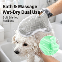 Kit de toilettage pour animaux 4-en-1 : Brosse autonettoyante, peigne en acier inoxydable, ciseaux de toilettage, gant de bain, pour la perte de poils chez chiens et chats, personnalisable