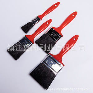 Brocha de cerdas de cerdo de 12-18 mm con mango de plástico para pintar paredes, diseño rojo - Product Image 3