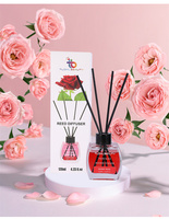 Diffuseur de parfum d'ambiance sans flamme en verre écologique sans plomb 120 ml, huile aromatique Freesia Lavande, bâtonnets diffuseurs, liquide d'ambiance