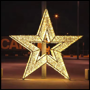 Grandes décorations de Noël extérieures, motif étoile lumineux à LED pour l'éclairage du Nouvel An - Product Image 2