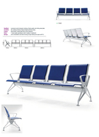 Chaises d'attente d'aéroport personnalisées en usine, sièges durables en PU, chaise de liaison pour salon de terminal, banc de réception pour salle d'attente publique