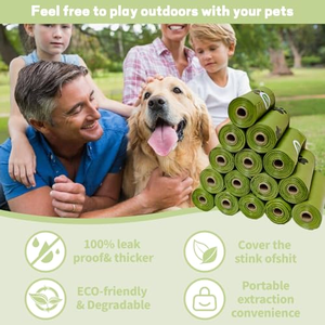 Bolsas Biodegradables Premium para Excremento de Perro, Dispensador de Bolsas Orgánicas para Desechos de Mascotas, Bolsas para Excremento de Perro para Exteriores - Product Image 5