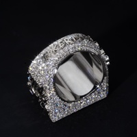 Bague en argent sterling 925 sertie de moissanite étincelante, style hip-hop délicat, testée au diamant, VVS
