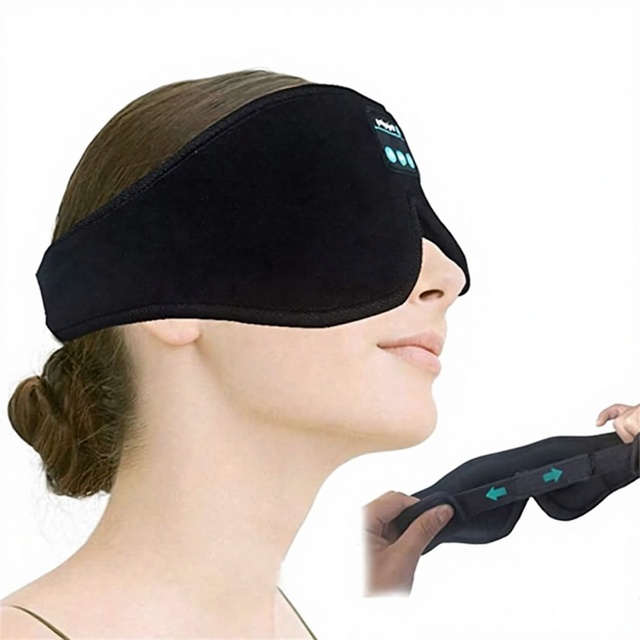 5.0 Sleep Headphones 3D Light Blocking Wireless Music Eye Mask for Nap Travel Airplane