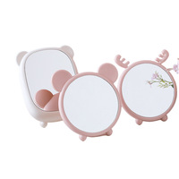 Miroir de maquillage de bureau pliable de dessin animé, miroir de maquillage pour fille, miroir de princesse pour étudiante en dortoir