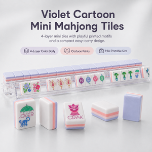 Kit Mahjong Americano Moderno di Lusso in Acrilico Stratificato, Elegante Viola Nobile, Set di Tessere Mahjong per 4 Giocatori per Serate in Famiglia - Product Image 1