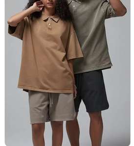 Summer Heavy <b>Men's</b> ODM Breathable Casual <b>Shirt</b> <b>Cool</b> Sense Sorona Short Sleeve Lapel <b>for</b> Couple T-<b>Shirt</b> Loose Print Top - Product Image 3