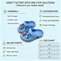 Zuecos EVA Ligeros Antideslizantes para Niños, Personalizados OEM, con Dijes de Dinosaurio y Tiburón, Chanclas de Playa a Rayas para Verano