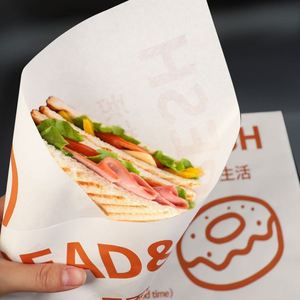 Custom Grease Proof Biodegradable Eco-Friendly Recyclable Disposable Fast Food <b>Wrap</b> Packaging PE Coated Sandwich Hamburger Paper - Product Image 2