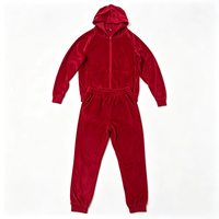 Ensemble de survêtement en velours pour femme, style loungewear et streetwear, coupe oversize, sweat à capuche entièrement zippé et pantalon jogger, multicolore, taille élastique latérale